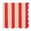 Napkin Red/Cream Variegated Edge 20 Pack 33cm