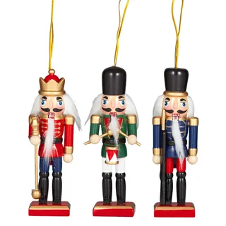 Nutcracker Hanging Wooden 13cm Assorted