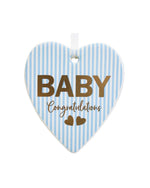 Heart 'Baby Boy' Ceramic 9cm - Christmas Decorations Brisbane