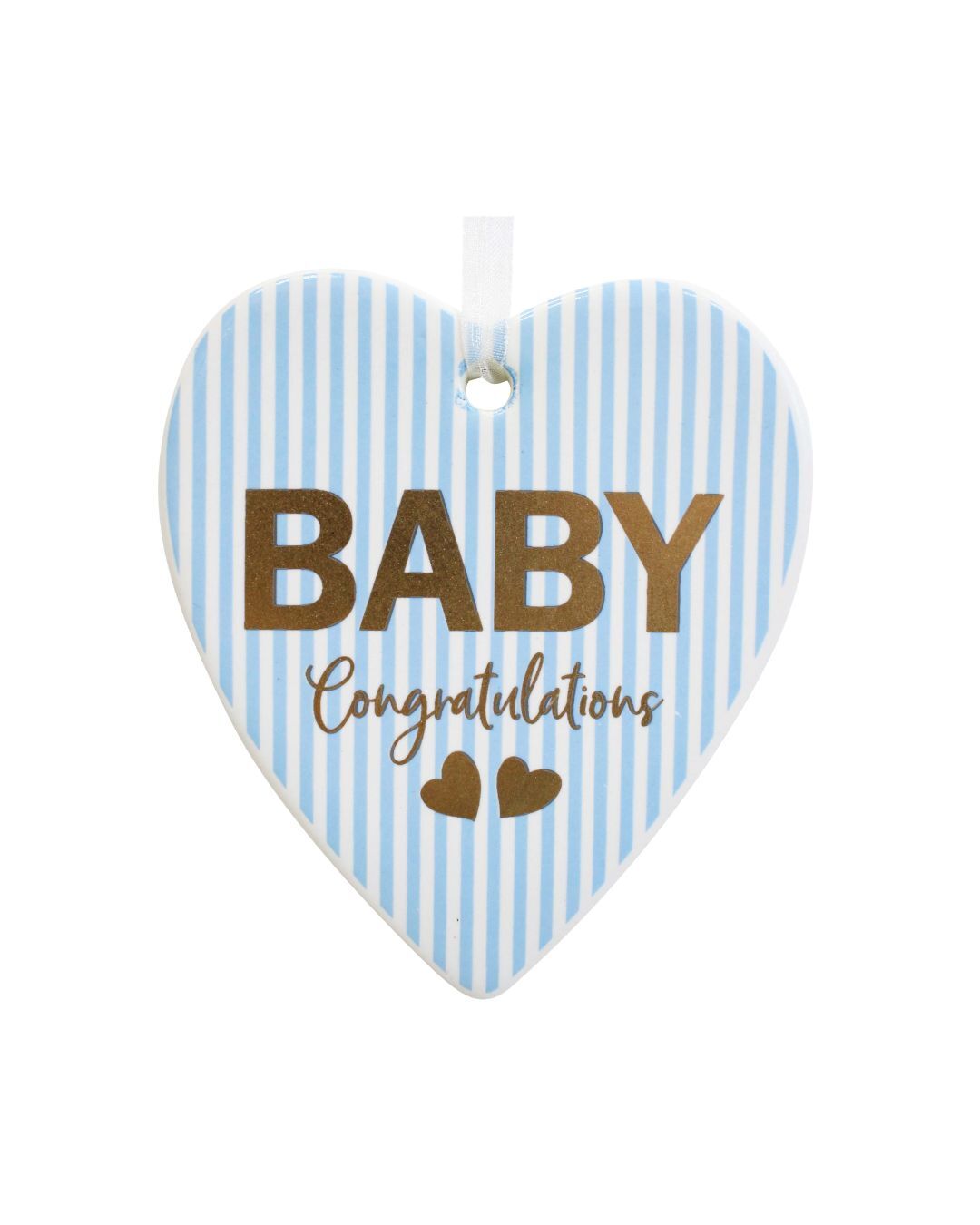 Heart 'Baby Boy' Ceramic 9cm - Christmas Decorations Brisbane