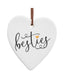 Heart 'Bestie' Ceramic 9cm - Christmas Decorations Brisbane