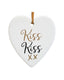 Heart 'Kiss Kiss' Ceramic 9cm - Christmas Decorations Brisbane