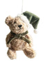 Christmas Teddy Bear Sage Green Hanging Decoration 11cm
