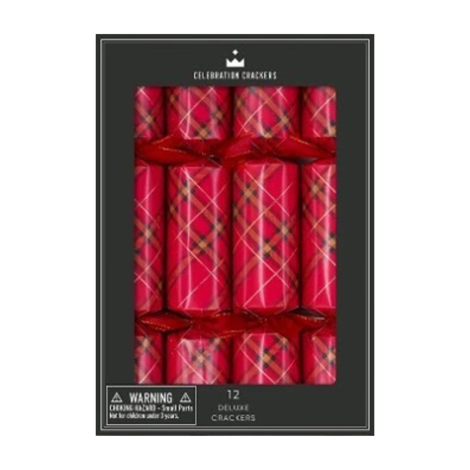Cracker Deluxe Red Tartan Set Of 12