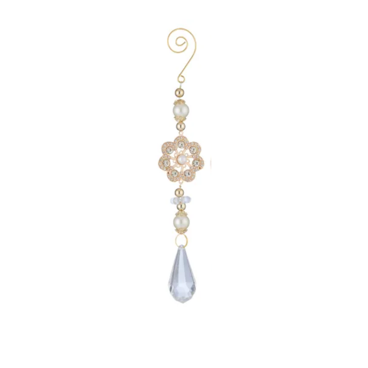 Snowflake Pearl Crystal Drop Assorted 20cm