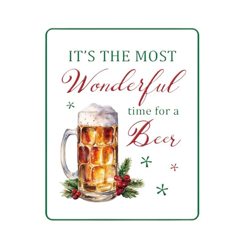 Wonderful Time for Beer Metal Sign 38cm