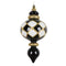 Finial High Gloss Black/White with Gold Glitter 228mm - Christmas Decorations Brisbane