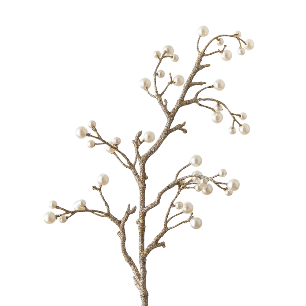 Spray Pearl Metallic Branch  67cm - Christmas Decorations Brisbane