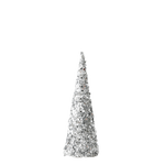 Tree Cone Silver Jewelled 30cm - Christmas Decorations Brisbane