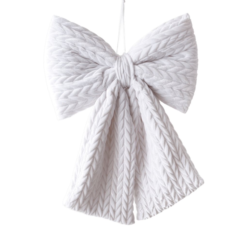 Bow Plush White Hanging 59cm