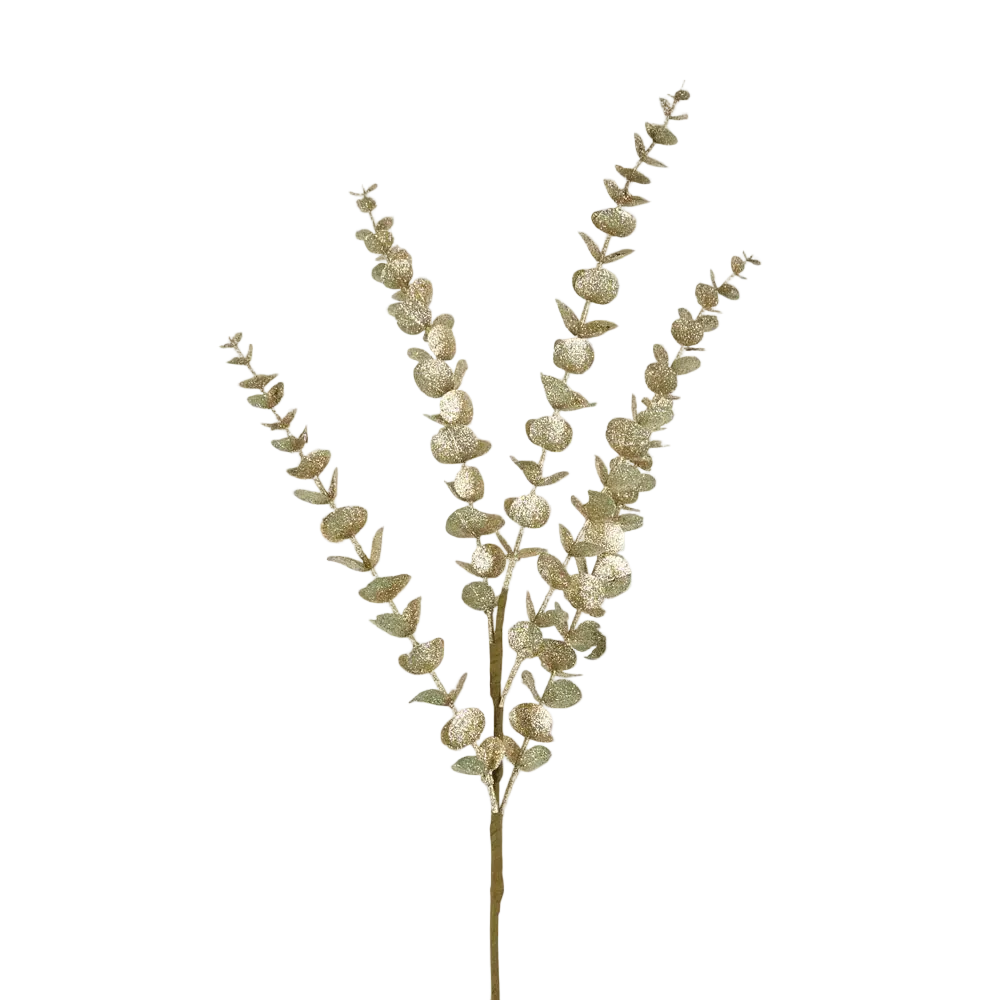 Eucalyptus Spray Gold Glitter 77cm - Christmas Decorations Brisbane