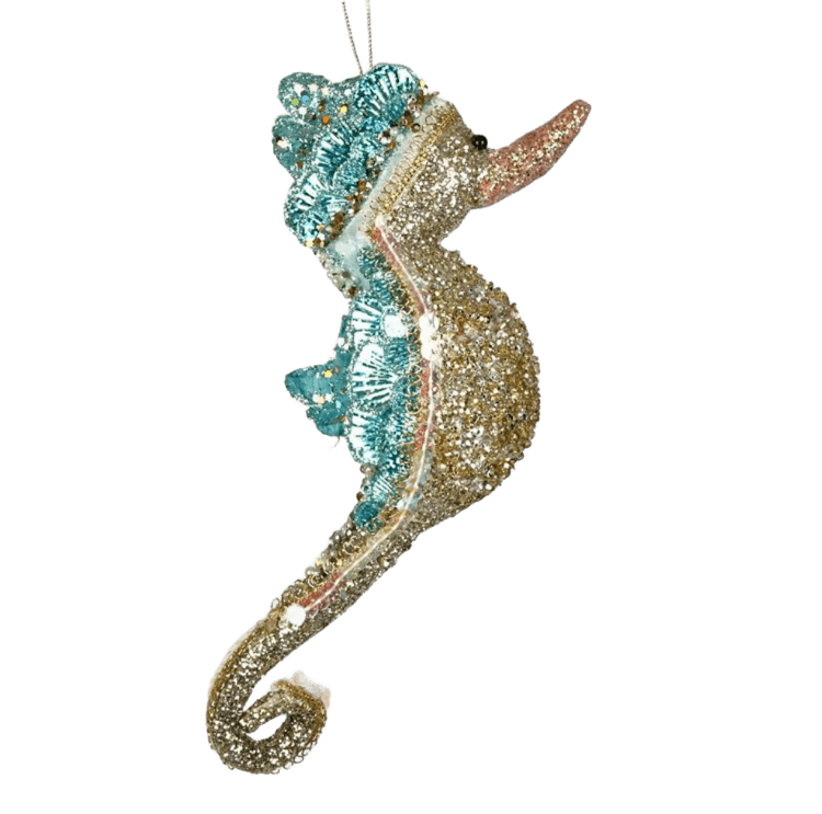 Seahorse Shimmer Hanging Mint 23cm