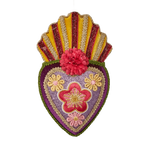 Heart Embroidered Hanging 18cm - Christmas Decorations Brisbane