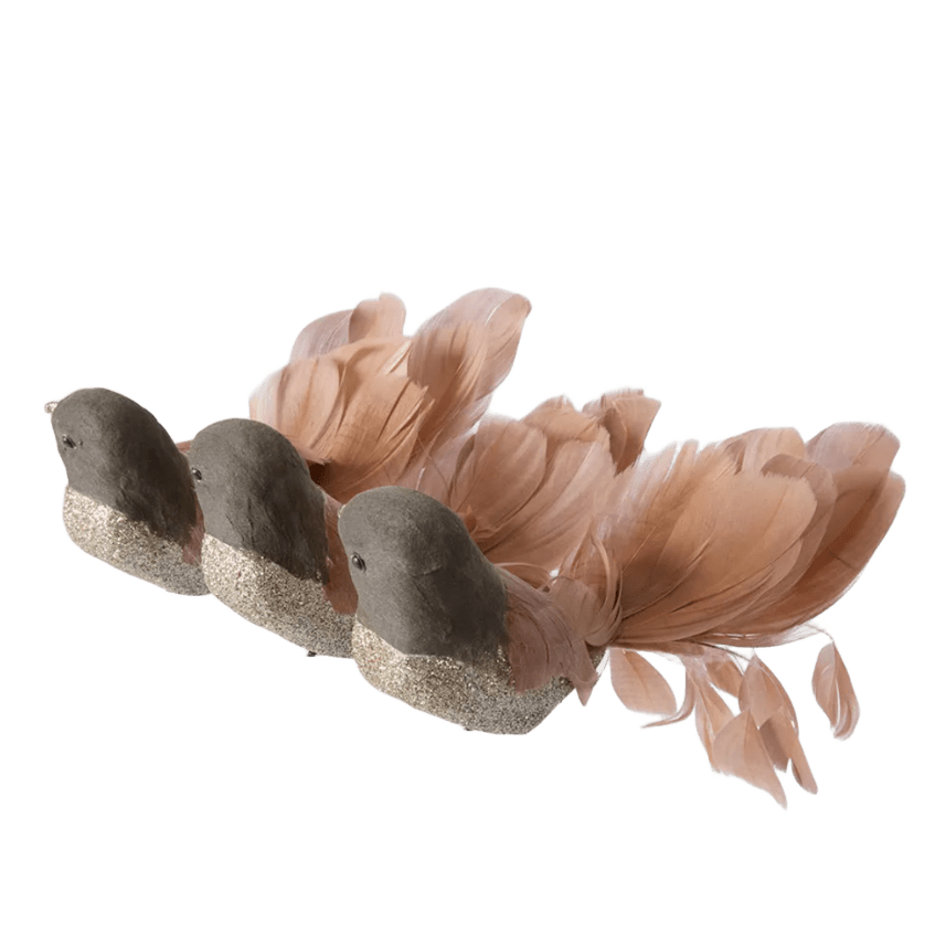 Bird Clip-On Dusky Rose 27cm