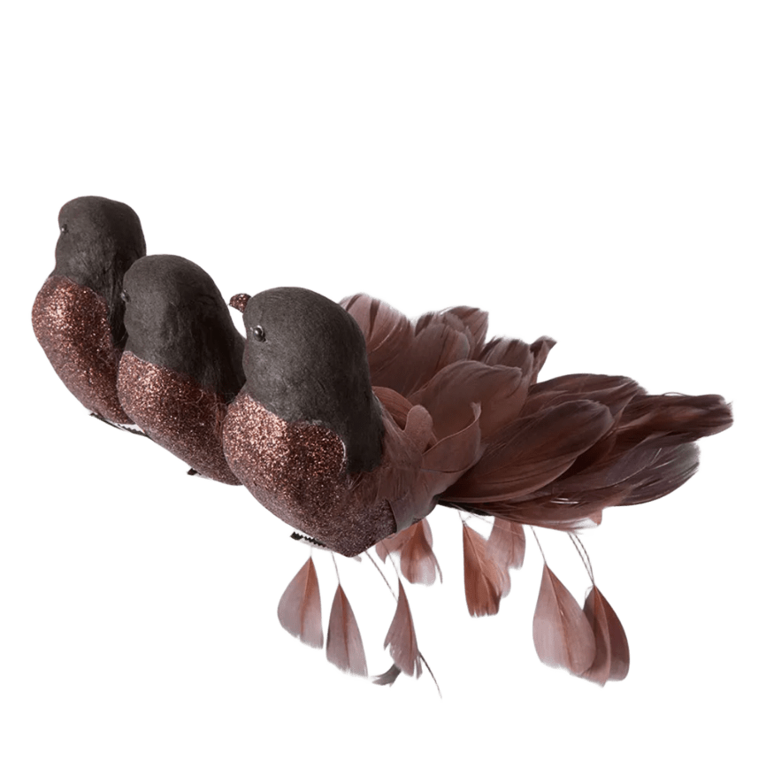 Bird Clip-On Shimmer Brown 27cm