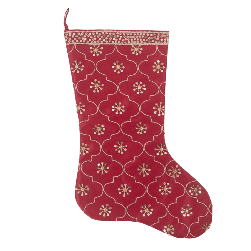 Stocking Red Silk Mosaic 45cm
