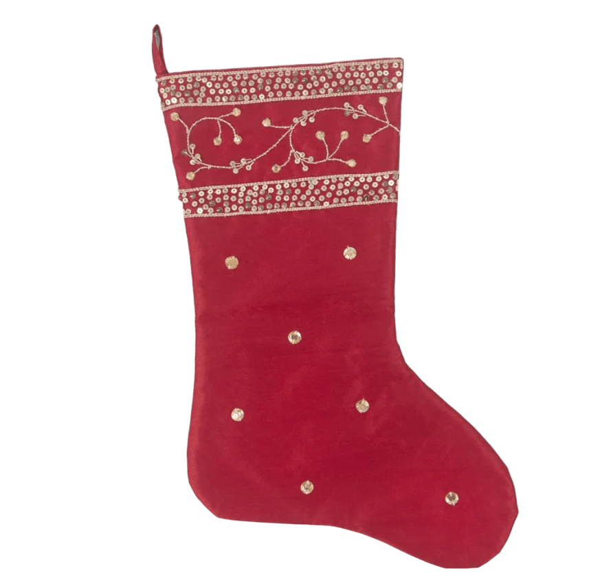 Stocking Red Silk 45cm