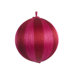 Bauble Silk Stripe Fuchsia 20cm - Christmas Decorations Brisbane