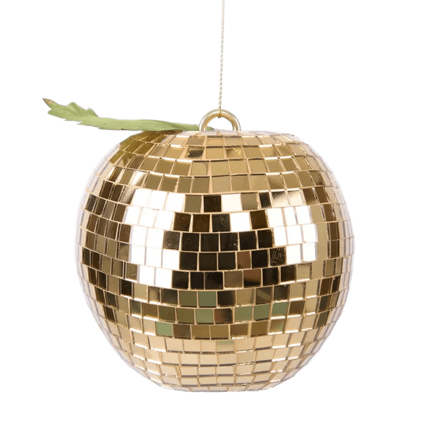 Disco Apple Gold Hanging 11cm