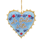 Heart La Dolce Vita Hanging 10cm - Christmas Decorations Brisbane