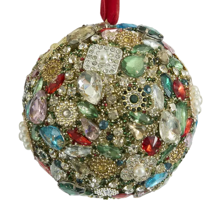 Jewelled Bauble Colourful 10cm - Christmas Decorations Brisbane
