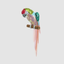 Sequin Parrot Perched Pink Belly 55cm