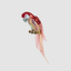 Sequin Parrot Perched Red Wings 40cm