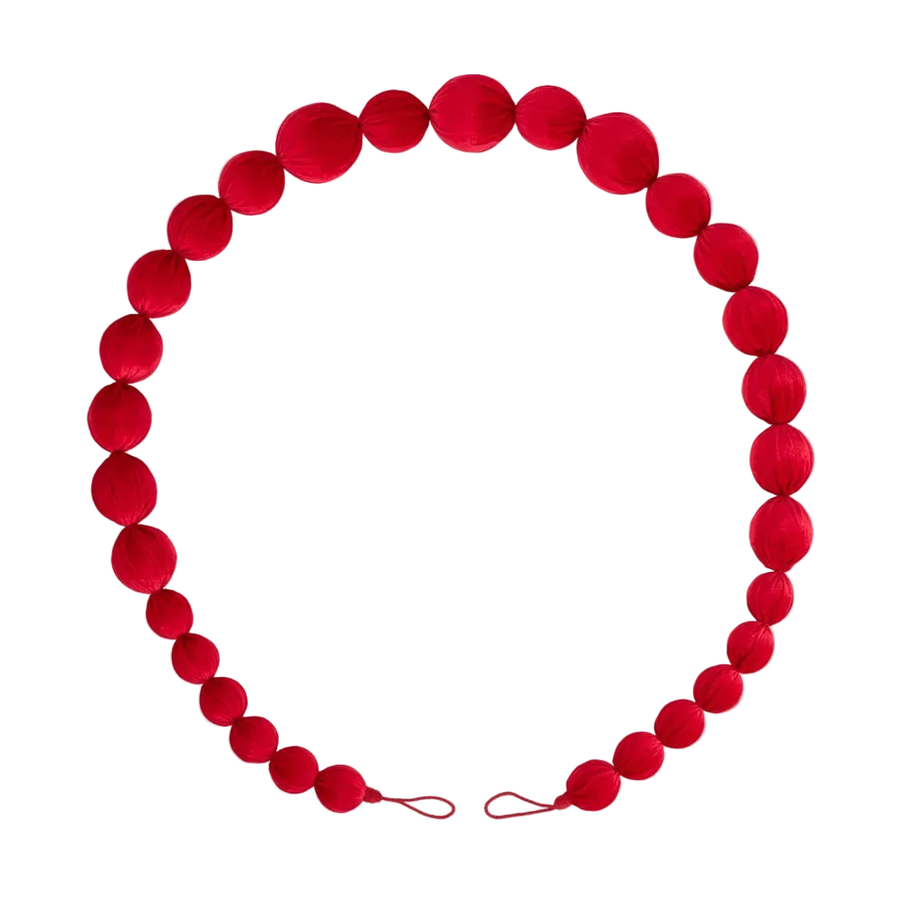 Velvet Bauble Garland Scarlet Red 230cm - Christmas Decorations Brisbane