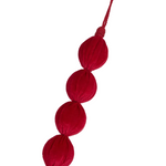 Velvet Bauble Garland Scarlet Red 230cm - Christmas Decorations Brisbane