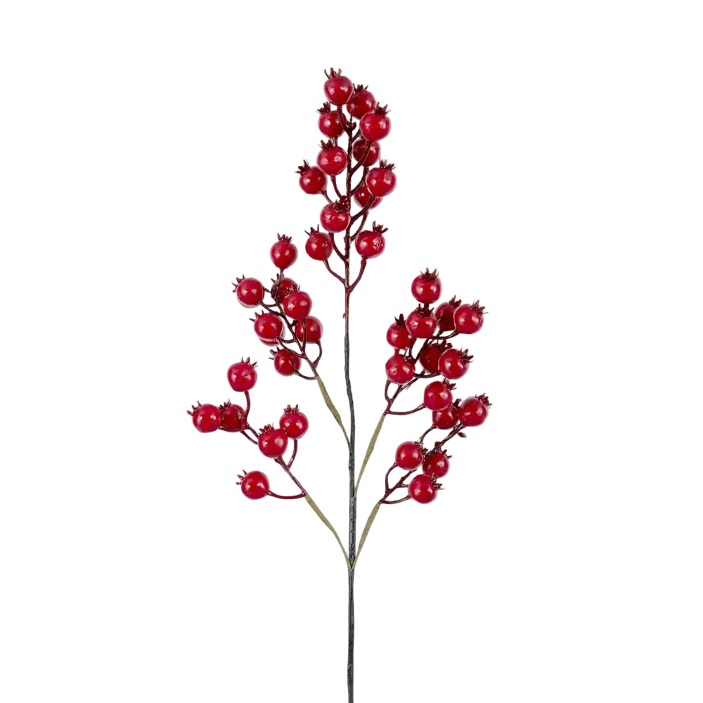 Berry Pomegranate Spray Glossy Red 70cm - Christmas Decorations Brisbane
