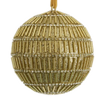 Bugle Bead Gold Glitter Bauble 10cm - Christmas Decorations Brisbane