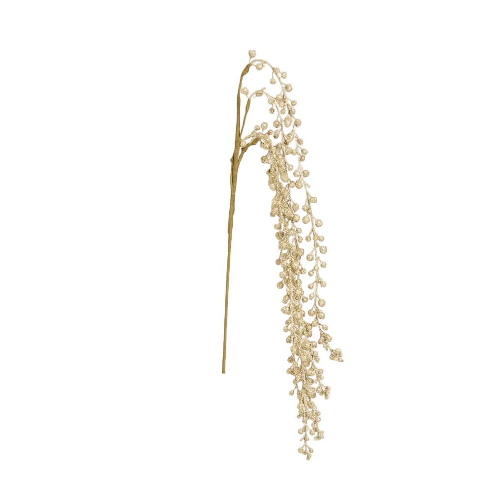 Spray Drooping Glitter Gold - Christmas Decorations Brisbane
