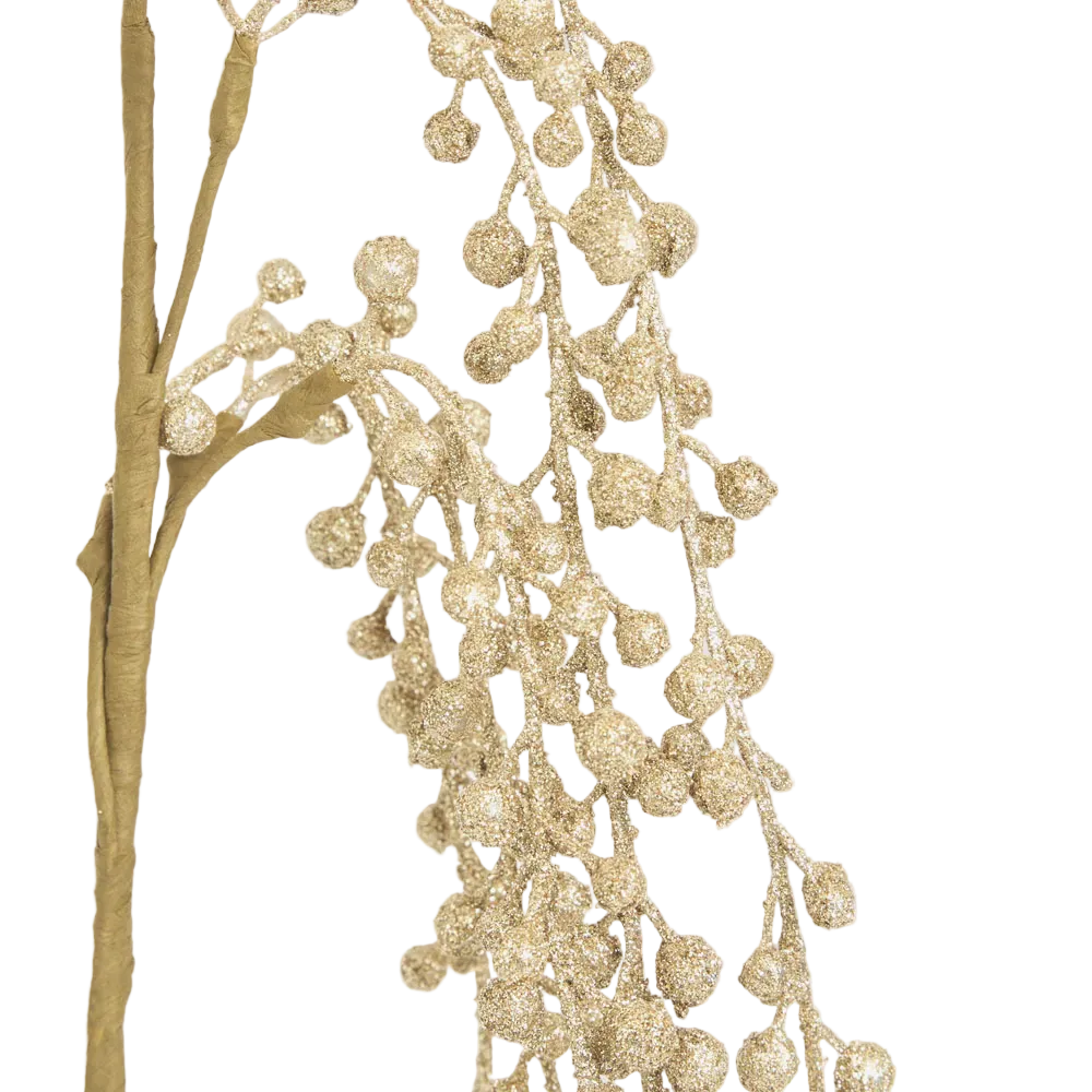 Spray Drooping Glitter Gold - Christmas Decorations Brisbane