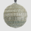 Bugle Bead Silver Glitter Bauble 10cm