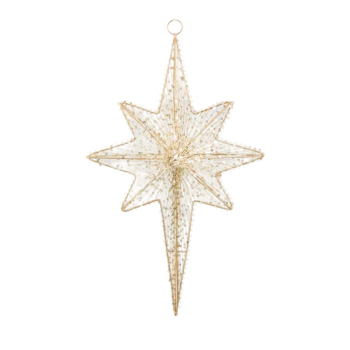 Golden Christmas Star Decoration 47cm - Christmas Decorations Brisbane