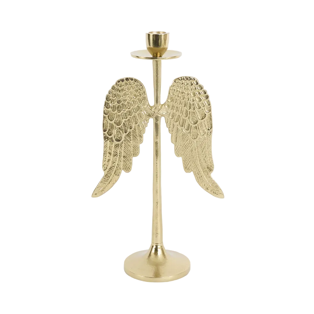 Angel Wings Candle Stand Gold 35cm - Christmas Decorations Brisbane