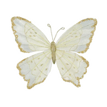 Butterfly Cream with Gold Clip-On 26cm - Christmas Decorations Brisbane