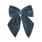Velvet Bow Clip-On Navy Blue 36cm - Christmas Decorations Brisbane
