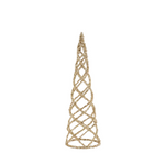 Tinsel Swirling Cone Tree Gold 40cm - Christmas Decorations Brisbane