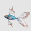 Merlin Fancy Fish Blue Glitter 34cm