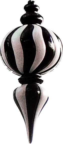 Christmas Finial  Black/White 2m