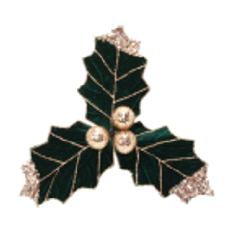 Flower Holly Clip Emerald 27cm - Christmas Decorations Brisbane