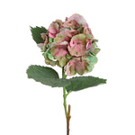 Flower Hydrangea Large Stem With Leaves Light Pink and Green 75cm - Christmas Decorations Brisbane