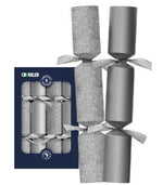 Silver Christmas Crackers in matte and glitter finishes