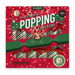 Christmas Crackers with a streamer popping feature. Peppermint swirl design in red, green, gold and white colours. Pack of 6.