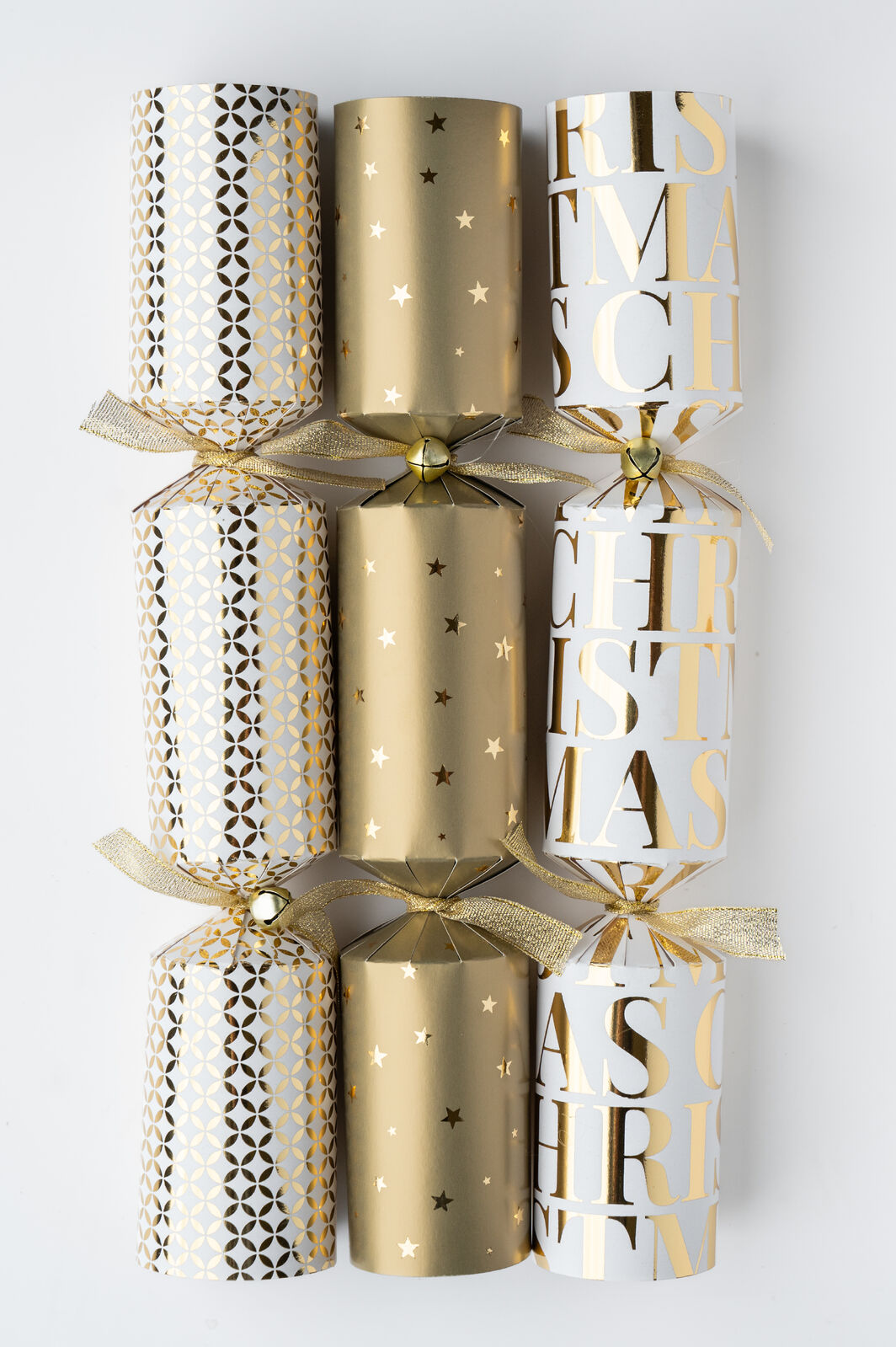 Crackers Gold Stars 6 pack - Christmas Decorations Brisbane