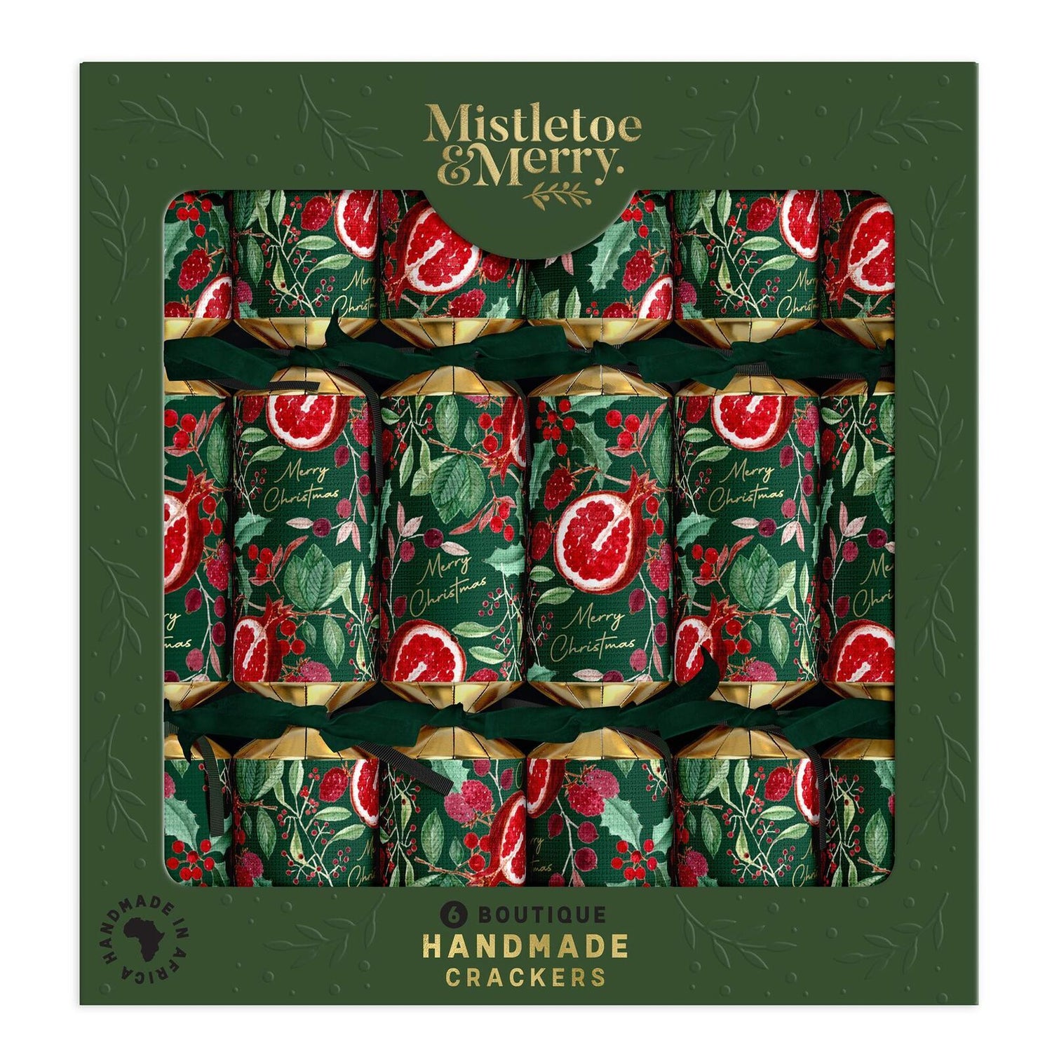 Deluxe Christmas crackers with pomegranate pattern