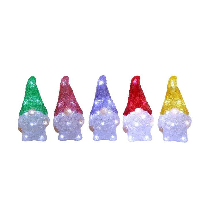 Gnomes Led Multi Colour 18cm - Christmas Decorations Brisbane