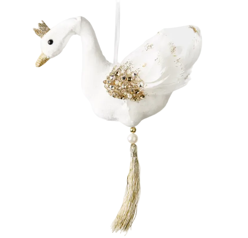 Swan Hanging Ornament 16cm - Christmas Decorations Brisbane