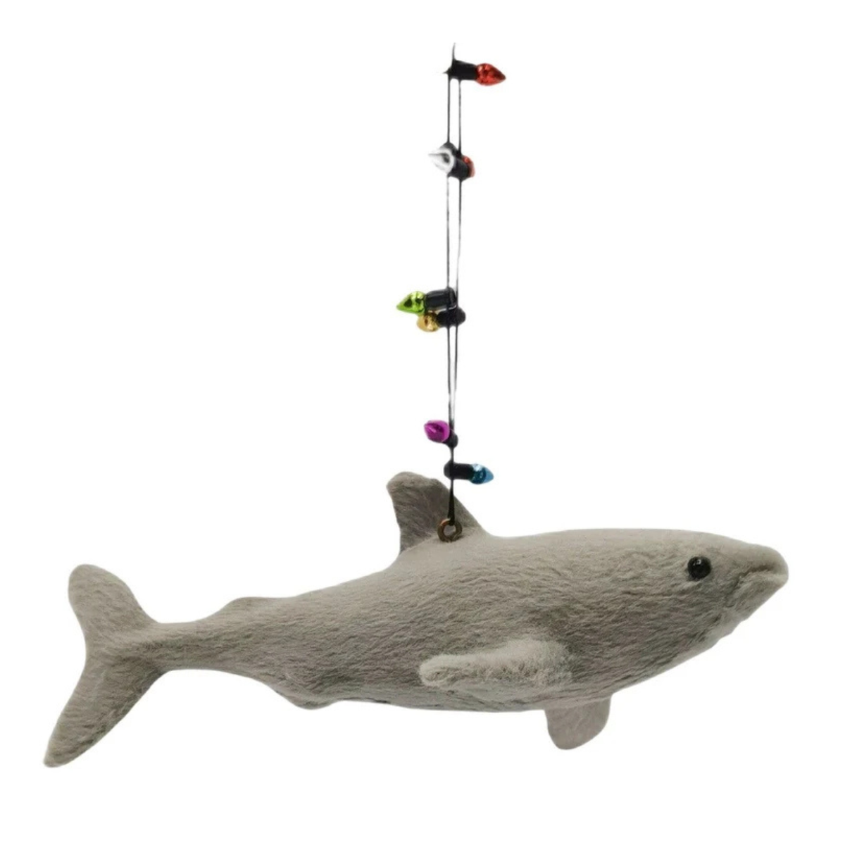 Grey Shark Wrapped in Lights Hanging Decoration 15cm